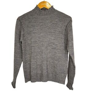 Alexa‎ Chung for AG Mockneck Wool Sweater Women's XS Brown/Gray